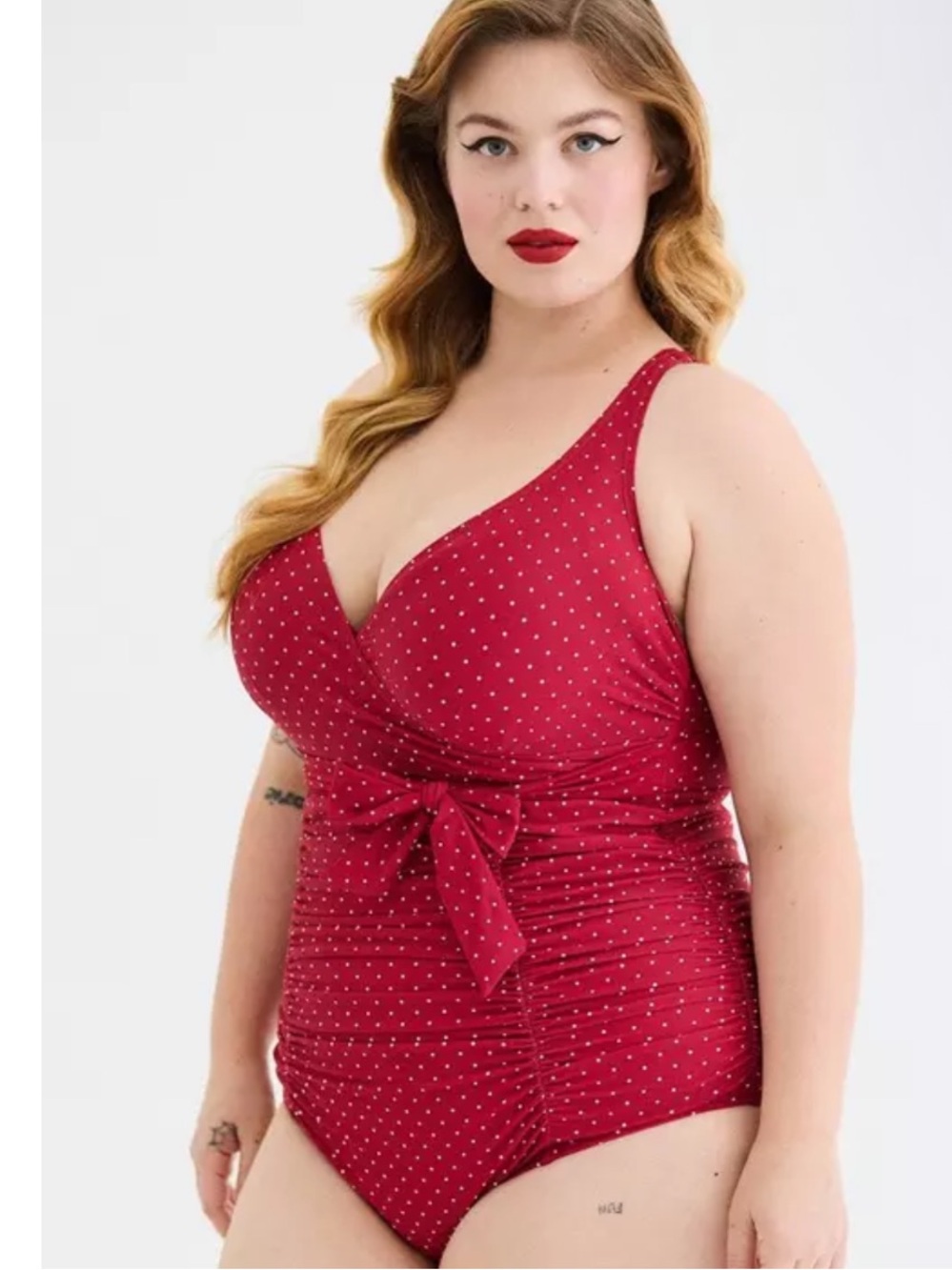 TORRID RETRO CHIC 1X NWTS VINTAGE STYLE UNDERWIRE SUIT W/ polka dots - Picture 2 of 9